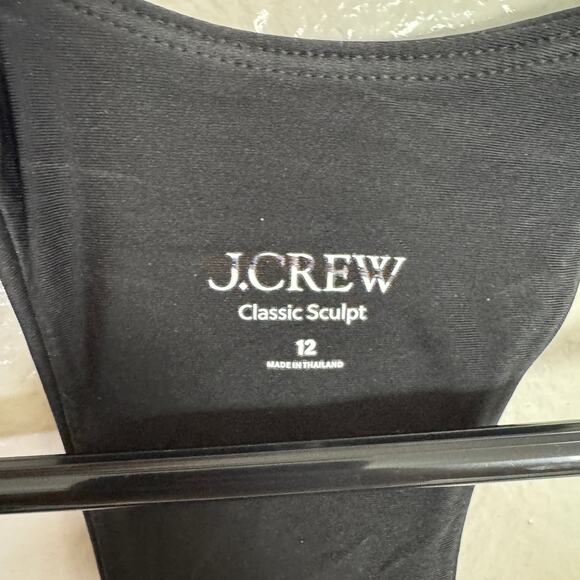 J.Crew Gail Classic Sculpt Swimsuit 12 Black One-Piece Racerback Removable Pads - Picture 4 of 9